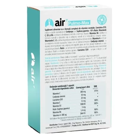 Air 7 Pulmo-Max, Green Splid, 30 capsule