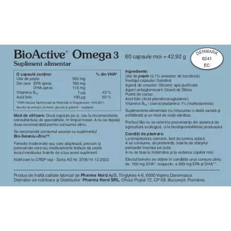 BioActive Omega 3, 60 capsule, Pharma Nord