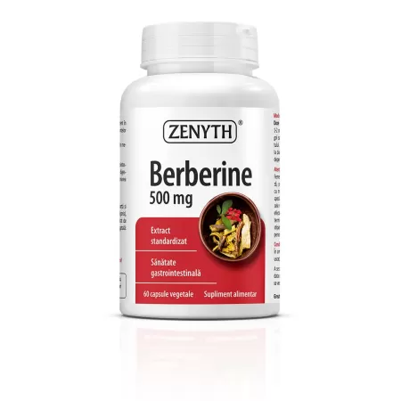 Berberina 500 mg + Otet din cidru de mere, Pachet 60 capsule + 60 capsule, Zenyth
