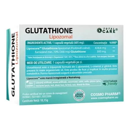 Glutathione Lipozomal, 300 mg, Cosmopharm, 30 cps