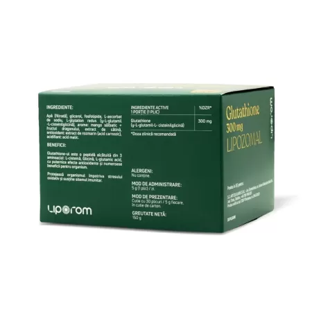 Glutathione Lipozomal 300 mg, Liporom, 30 plicuri