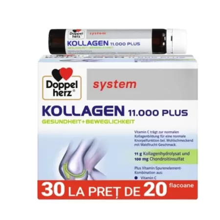 Colagen lichid Doppelherz Kollagen 11000 plus, 30 fiole (la pret de 20)