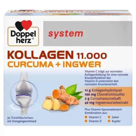 Kollagen 11000 plus cu Curcuma si Ghimbir, Doppelherz, 30 fiole