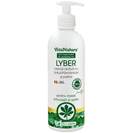 Lyber crema activă cu Untul Pamantului si Petrol Vivanatura, 500 ml