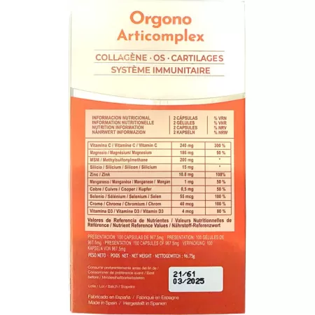 Orgono Articomplex, Silicium Espana, 100 capsule