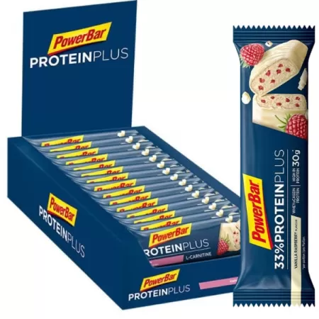 PowerBar Batoane proteice cu L-Carnitina ProteinPlus, Zmeura Iaurt, 30 buc x 35g
