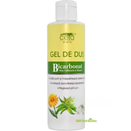 Gel de dus cu bicarbonat, aloe, galbenele si musetel, 200 ml, Ceta Sibiu