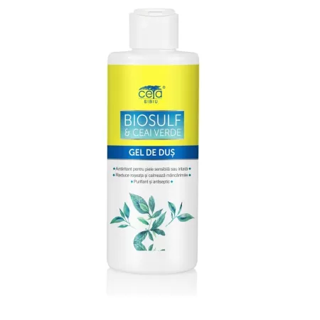 Gel de dus Biosulf cu ceai verde, 200 ml, Ceta Sibiu
