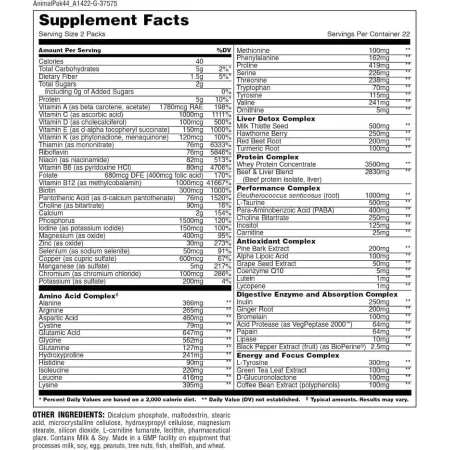 Universal Nutrition Animal Pak, 44 plicuri