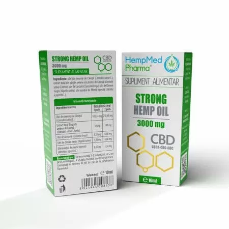 Ulei CBD Strong Hemp, 3000 mg, HempMed Pharma, 10 ml