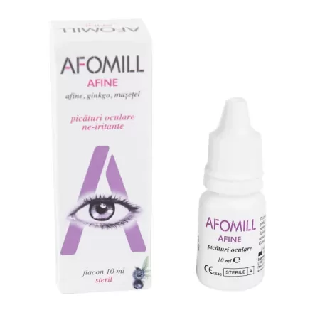 Afomill fortifiant afine picaturi oculare, 10 ml, Af United (mov)