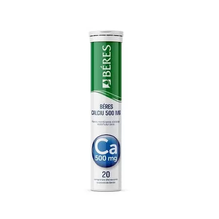 Calciu 500mg, 20 comprimate efervescente