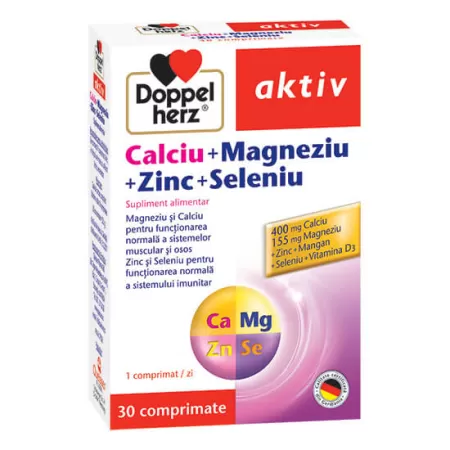 Calciu Magneziu Zinc Seleniu, Doppelherz, 30 comprimate