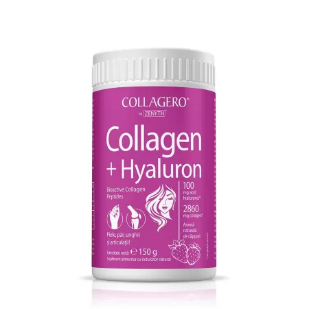 Collagen + Hyaluron cu aroma de capsuni, 150g, Zenyth
