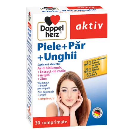 Piele + Par + Unghii Aktiv, Doppelherz, 30 comprimate