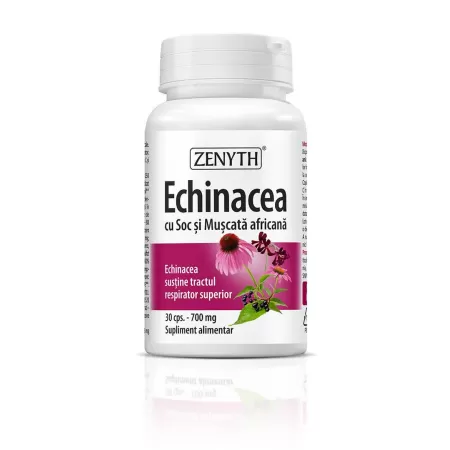 Echinacea cu Soc si Muscata africana 700mg, 30 capsule, Zenyth