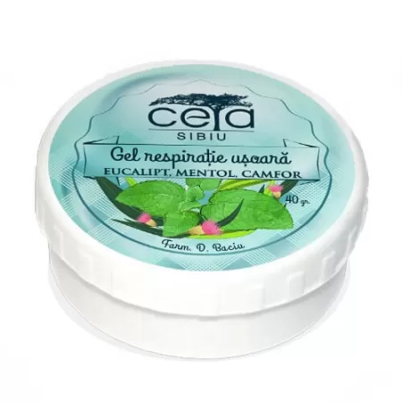 Gel respiratie usoara cu extracte de eucalipt, mentol si camfor, 40 g, Ceta Sibiu