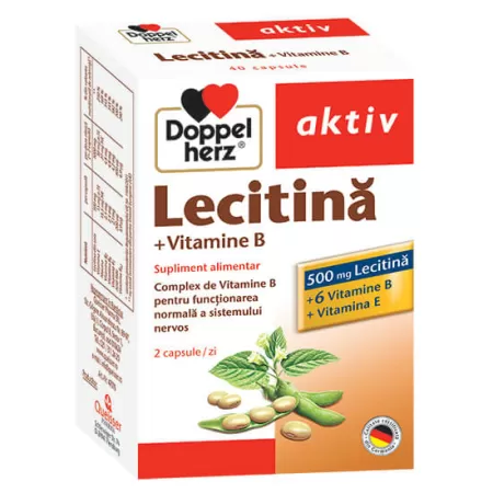 Lecitina + Vitamina B, Doppelherz, 40 capsule