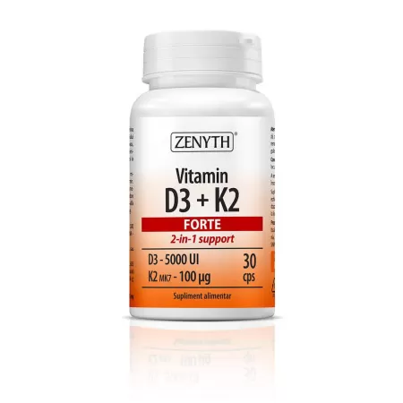 Vitamina D3 + K2 Forte, 30 capsule, Zenyth
