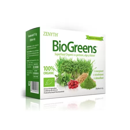 BioGreens SuperFood Organic cu germeni, 28 plicuri, Zenyth
