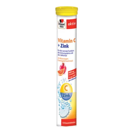 Vitamina C + Zinc, Doppelherz, 15 comprimate efervescente