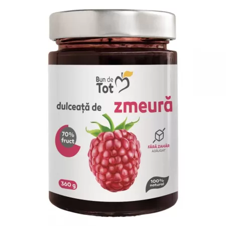 Dulceata de Zmeura fara zahar, 360g, Dacia Plant