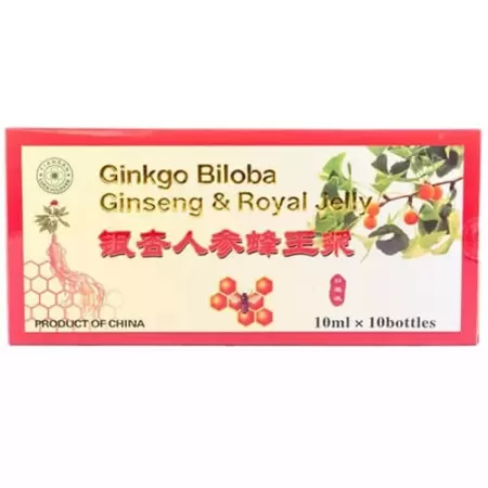 Ginkgo Biloba, Ginseng si Royal Jelly, 10 fiole, Sanye Intercom
