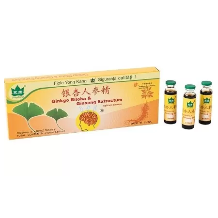 Ginkgo Biloba si Ginseng Extractum YongKang, 10 fiole