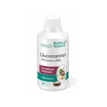 Glucomannan fibre pentru slabit, 90 capsule, Rotta Natura