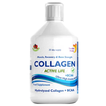 Colagen Lichid Hidrolizat Tip 1, 2 si 3 (5000mg), Active Life, Swedish Nutra, 500ml