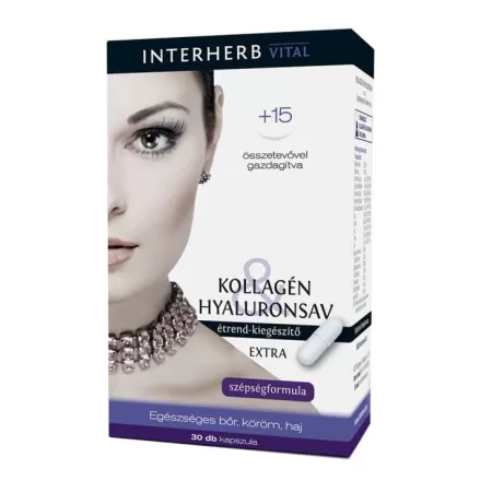 Colagen si Acid Hialuronic Extra Beauty, 30 capsule, Interherb