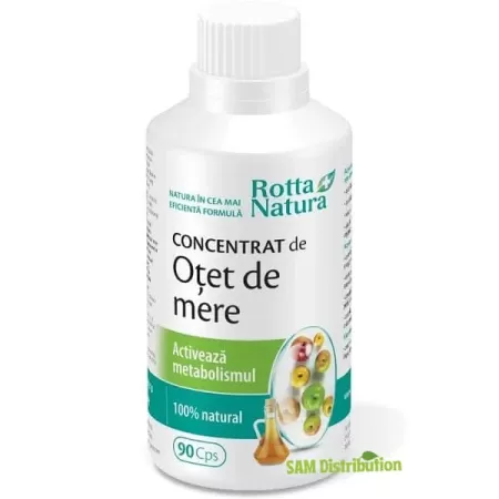 Concentrat de otet de mere, 90 capsule, Rotta Natura