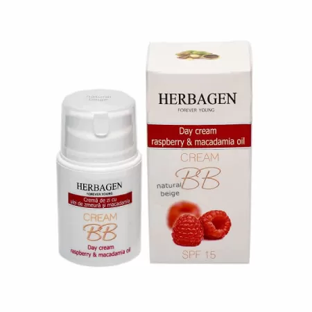 Crema BB de zi cu Ulei de Zmeura si Macadamia, Herbagen, 50 gr
