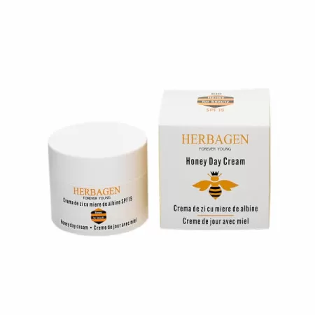 Crema de zi bio cu miere de albine, SPF 15, Herbagen, 50gr