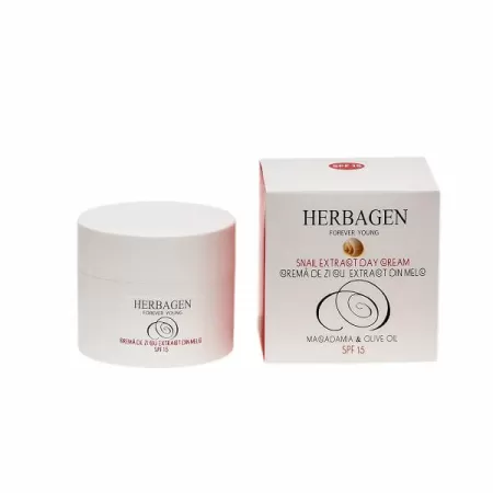 Crema de zi cu extract de melc SPF 15, Herbagen, 50gr