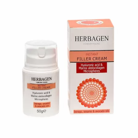 Crema filler instant cu microsfere de acid hialuronic si atellocolagen, Herbagen, 50 gr
