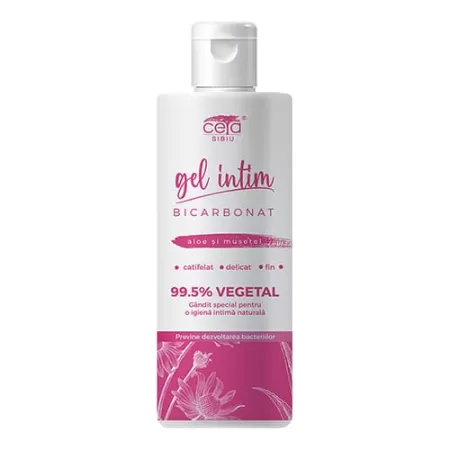 Ceta Sibiu Gel intim 99.5% vegetal cu Bicarbonat, Aloe si Musetel, 200 ml