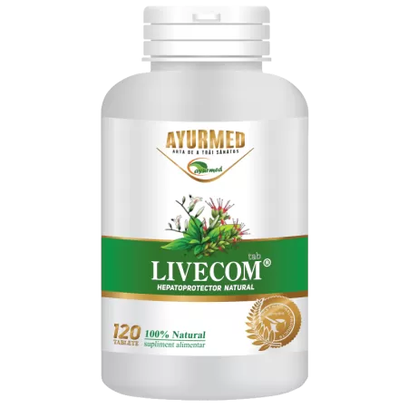 Livecom, 120 tablete, Ayurmed, Supliment Hepatoprotector