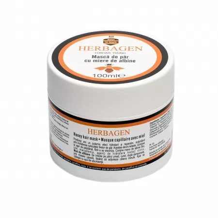 Masca de par cu miere de albine bio, Herbagen, 100 ml