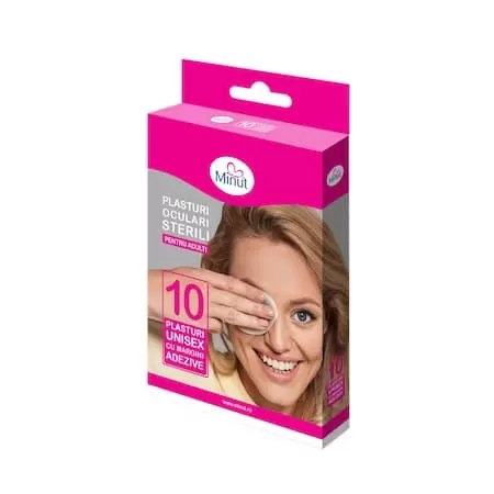Ocluzor Adulti, Plasturi oculari sterili, 10 buc, Minut