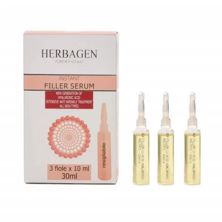 Ser Filler cu acid hialuronic, 30ml, 3 filole x 10ml, Herbagen
