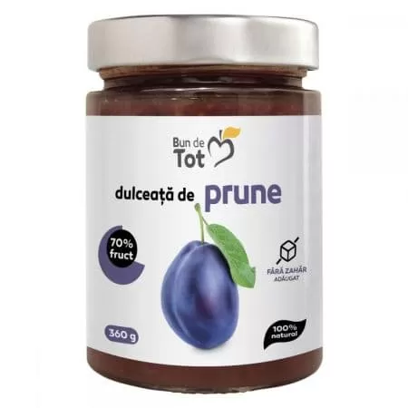 Dulceata de Prune, fara zahar, 360g, Dacia Plant - Bun de Tot