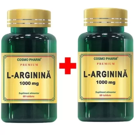 Cosmopharm L-Arginin 1000 mg, aminoacid Pachet 60+60 tablete