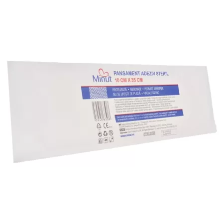 Pansament adeziv steril, Minut Pore, 10 x 35 cm